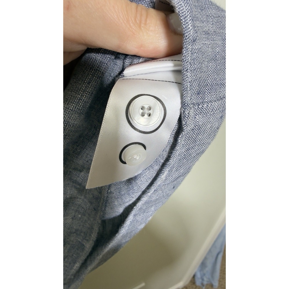 UNTUCKit Strausse WR Linen Shirt Men Gray Heathered Long Sleeve Button Up Summer - Picture 5 of 7